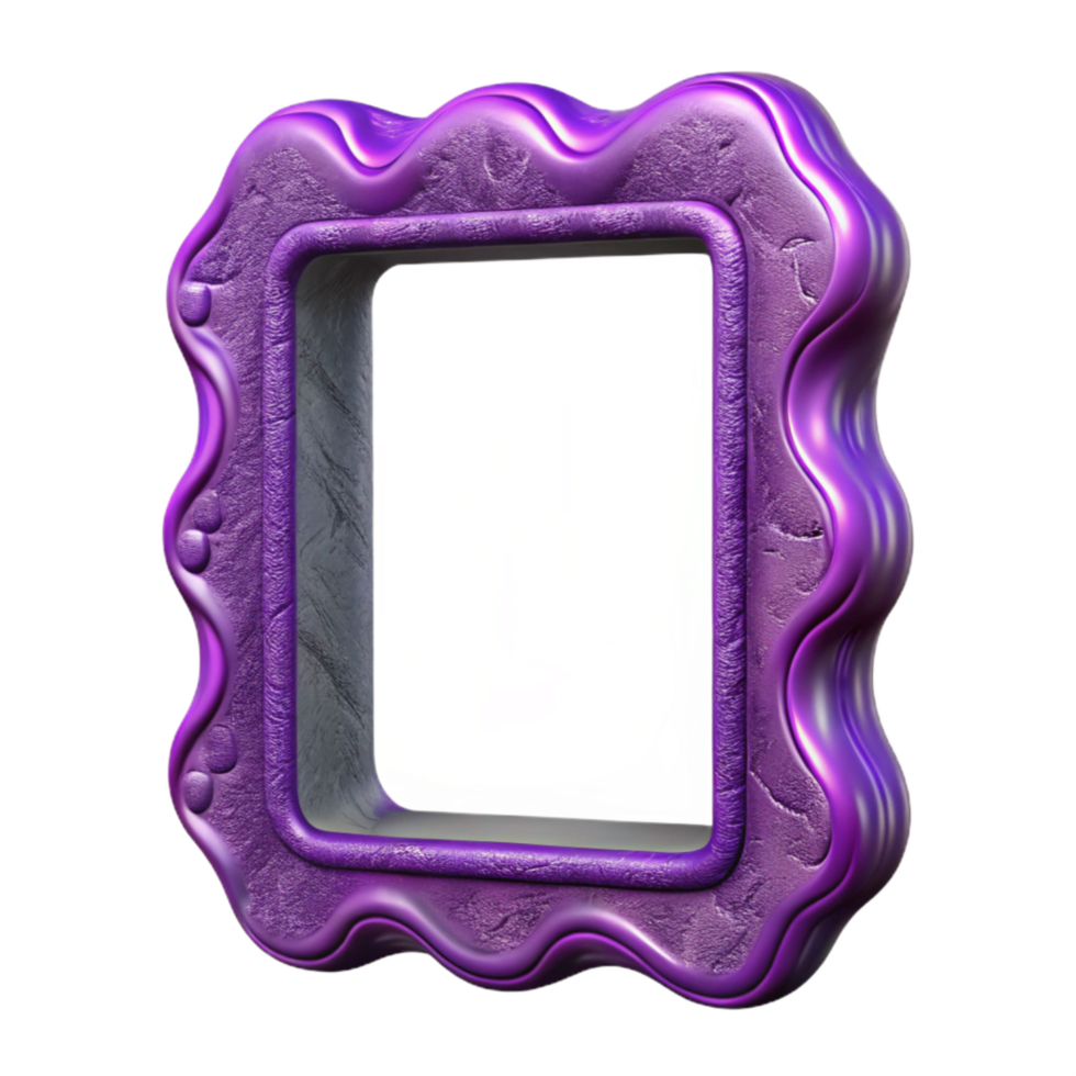 serene rustic Digital Portrait Frame Border Transparent Background with Purple Outline detailed png