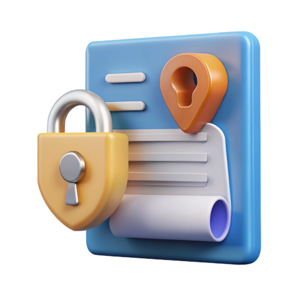 impressive modern Digital Privacy Policy Document Cutout with Text Placeholder exclusive png