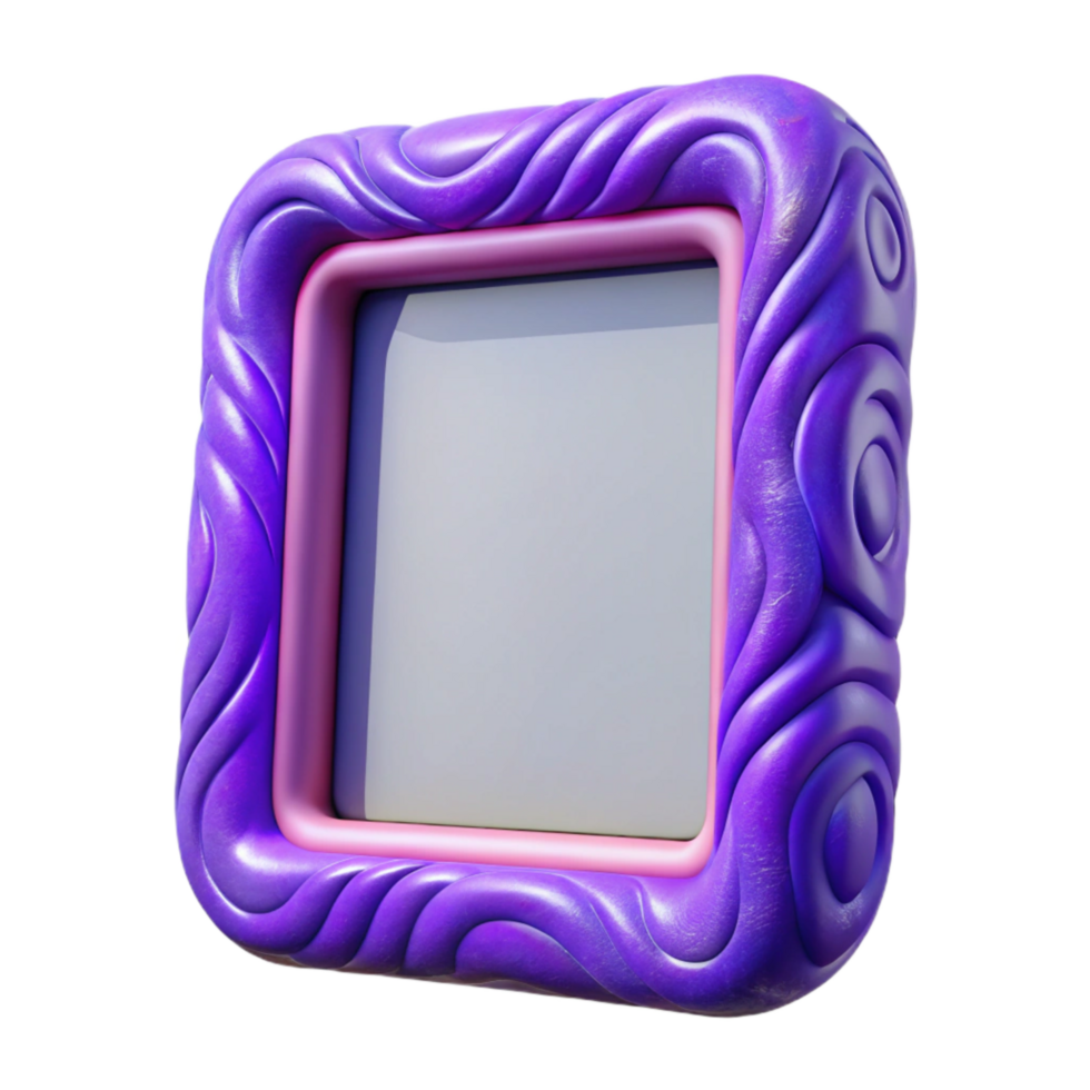 beautiful contemporary Digital Portrait Frame Isolated with Purple Border genuine png