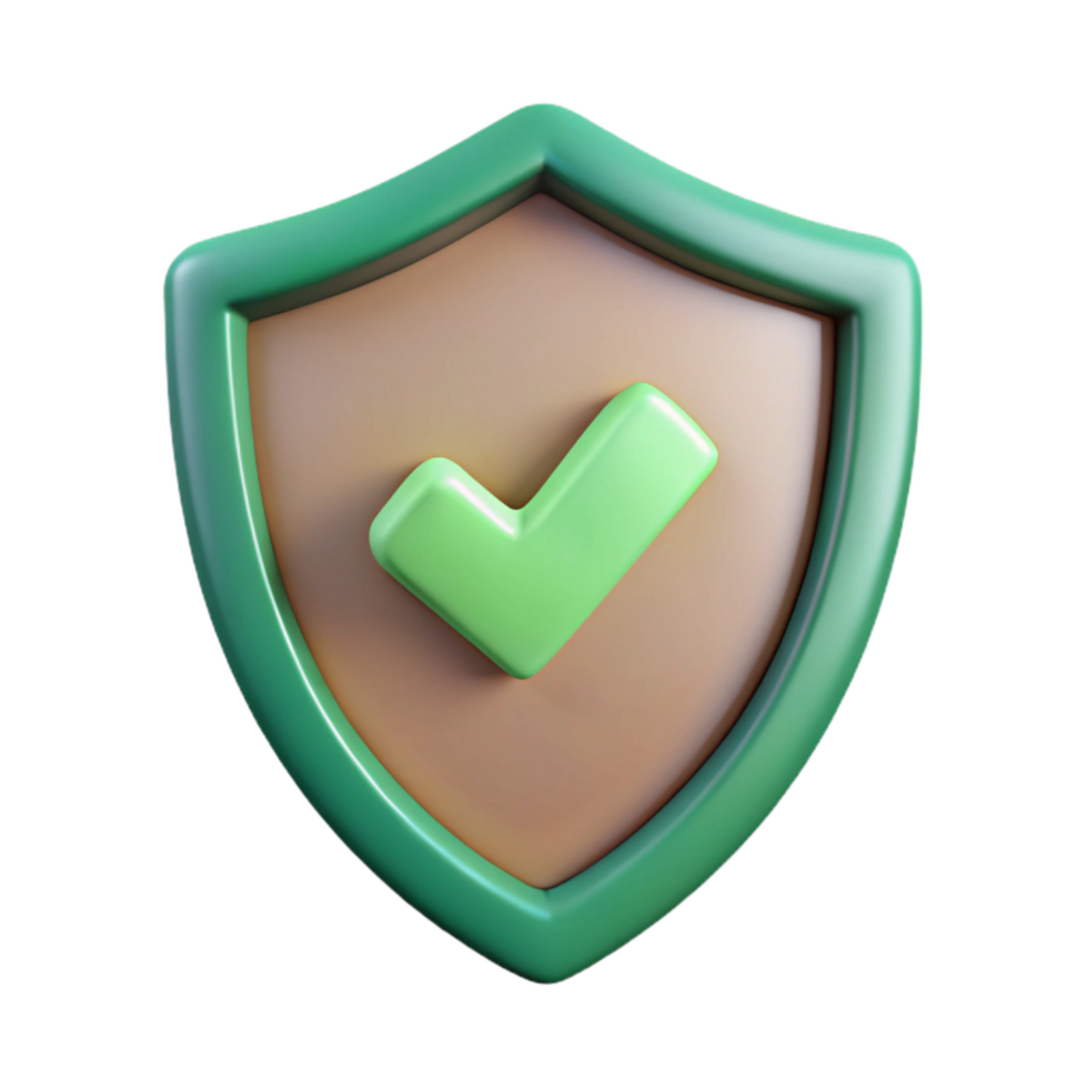 vibrant abstract Digital Shield Icon with Checkmark Green Cutout exclusive png