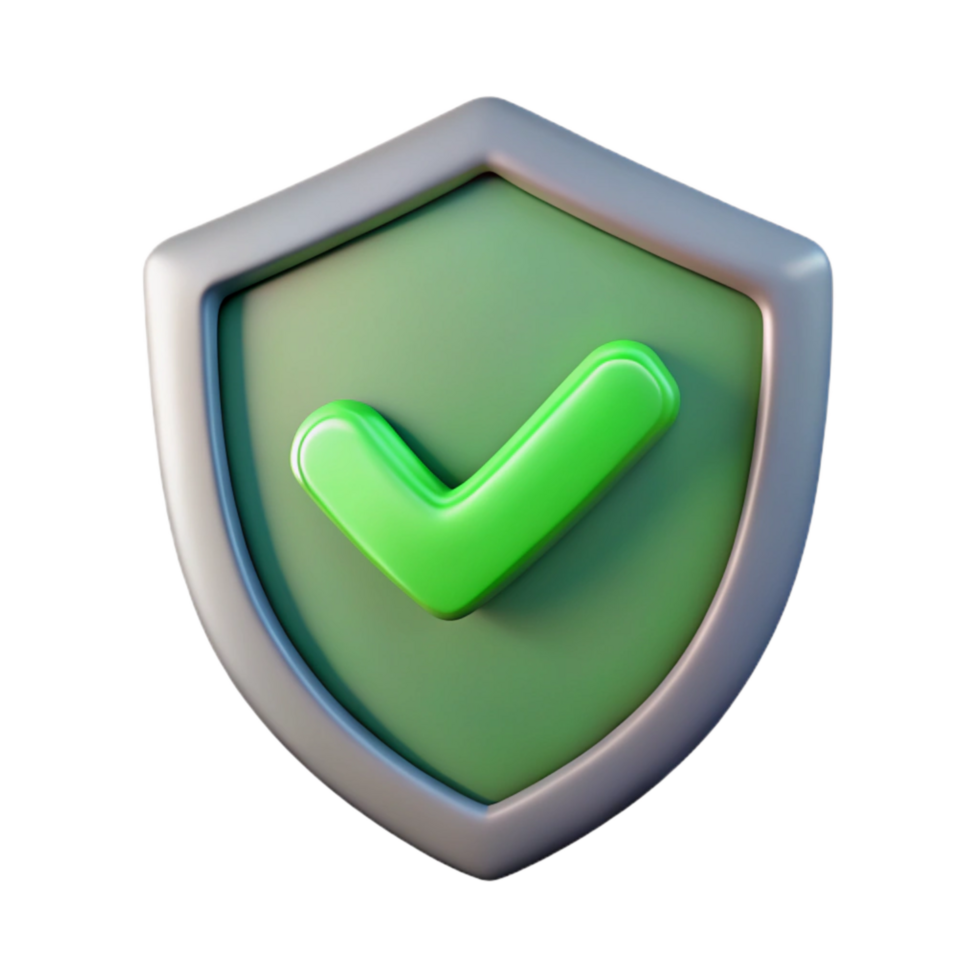 dramatic classic Digital Shield Icon with Checkmark Green Cutout high resolution png