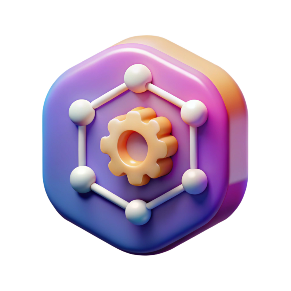 beautiful artistic Digital Transformation Icon Isolated with Gradient exclusive png