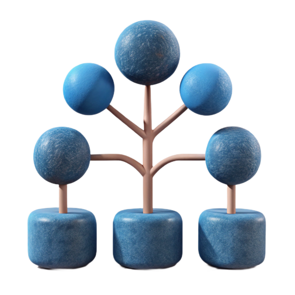 wonderful traditional Digital Tree Diagram Cutout with Branching Network 4K png