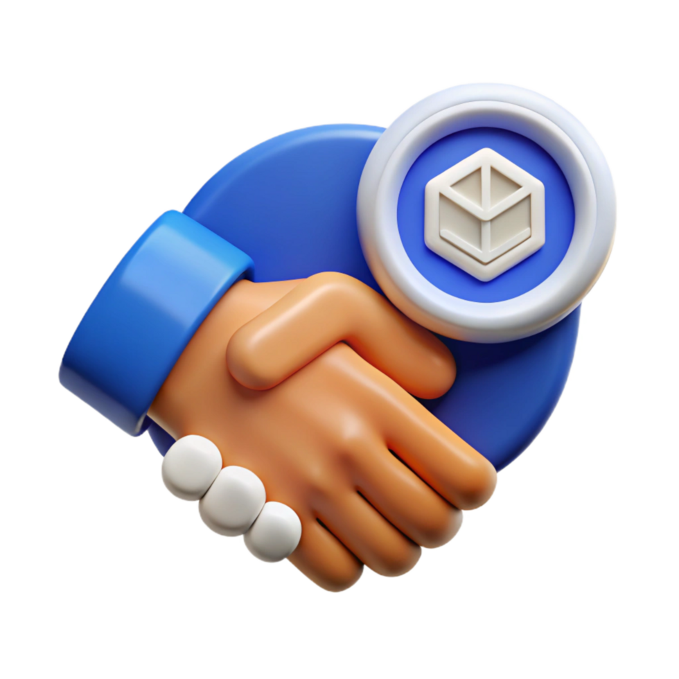 magnificent classic Digital Trust Symbol Cutout with Handshake Icon original png