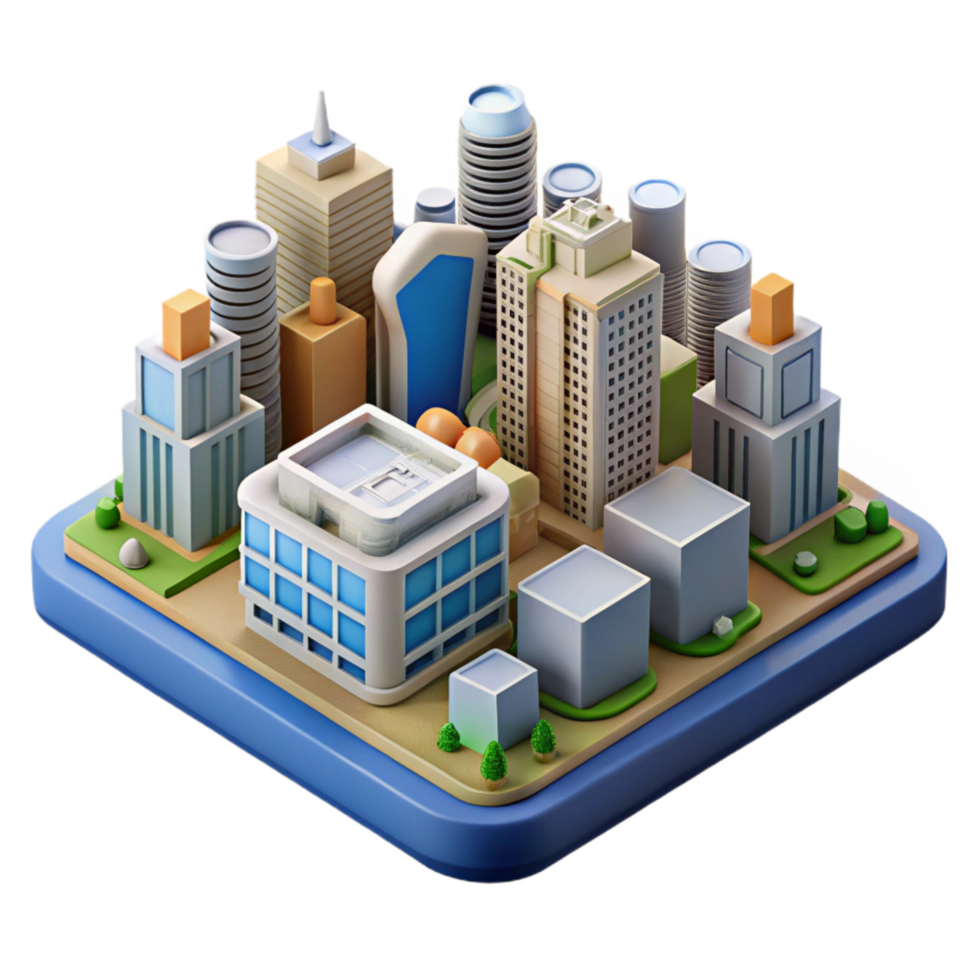 extraordinary abstract Digital Twin of City Infrastructure Isolated Element 4K png