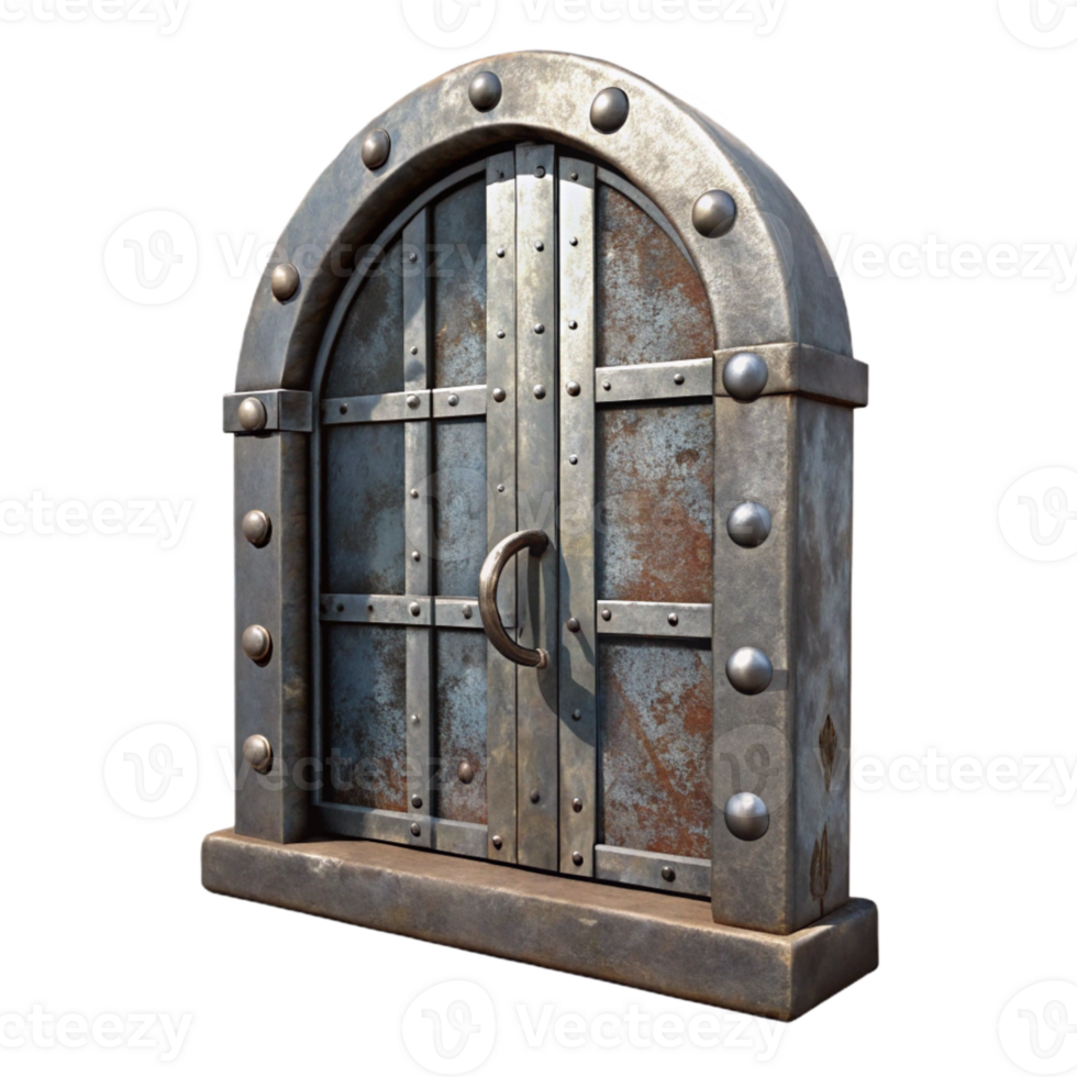 impressive classic Dilapidated Metal Door Isolated professional png