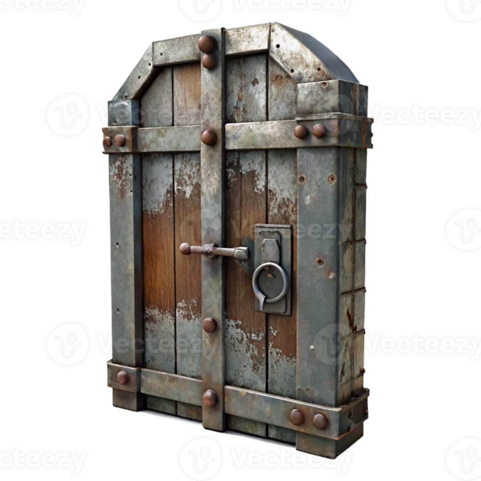 wonderful abstract Dilapidated Metal Door Isolated 4K png