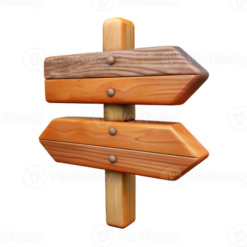 serene abstract Dilapidated Wooden Signpost Cutout premium png
