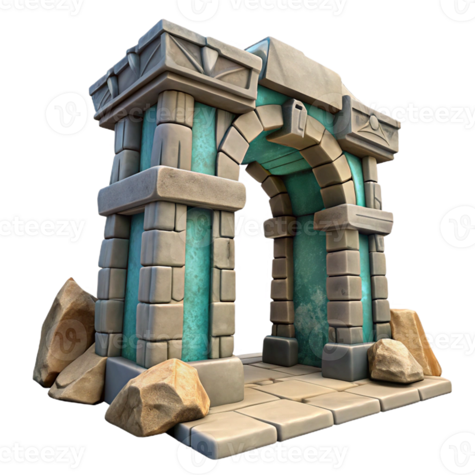 serene vintage Dimensional Gate Ancient Ruins Cutout authentic png