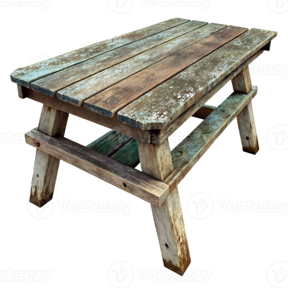 wonderful modern Dilapidated Wooden Table Isolated authentic png