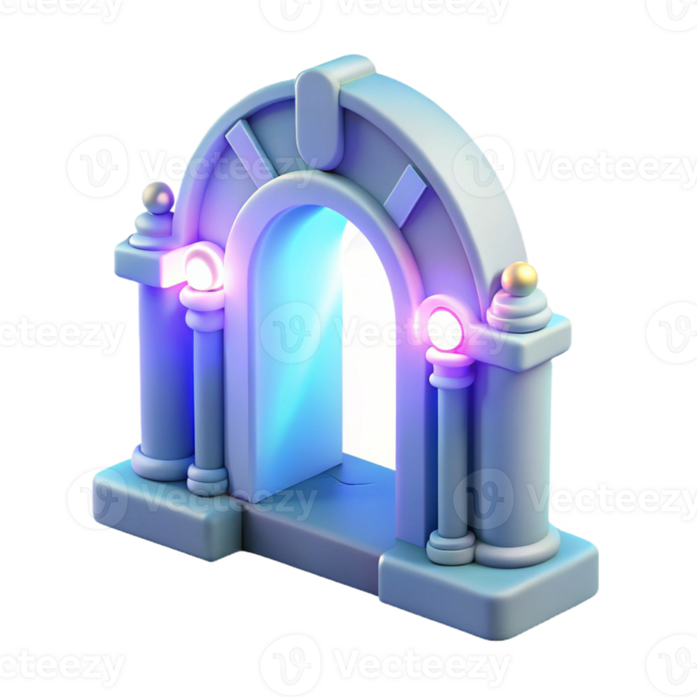 beautiful classic Dimensional Gateway Bright White Light Transparent Background exclusive png