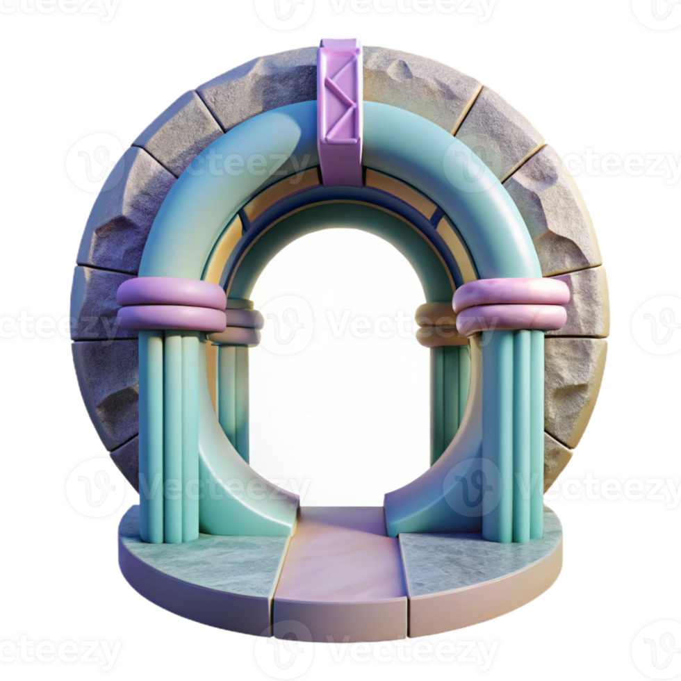 impressive traditional Dimensional Gateway Circular Frame Isolated professional png