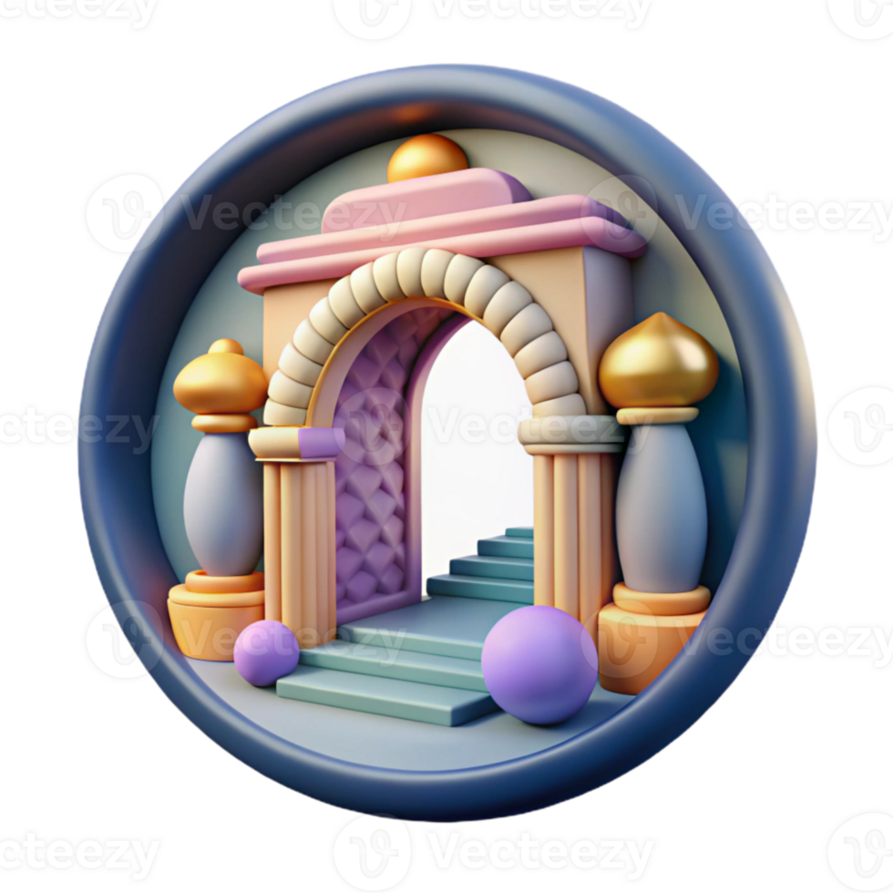 impressive modern Dimensional Gateway Circular Frame Isolated detailed png