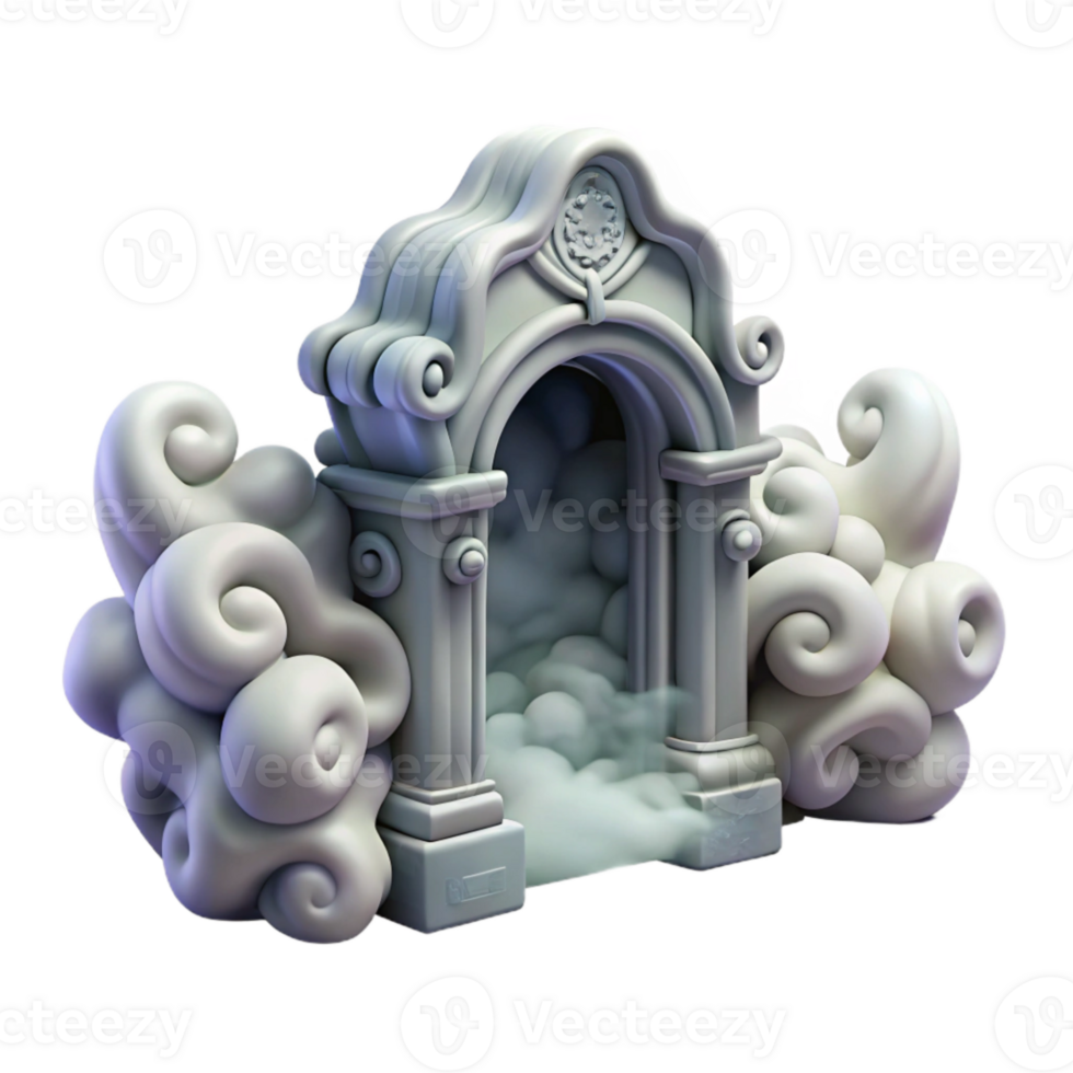 magnificent classic Dimensional Gateway Swirling Mist Silver Isolated detailed png
