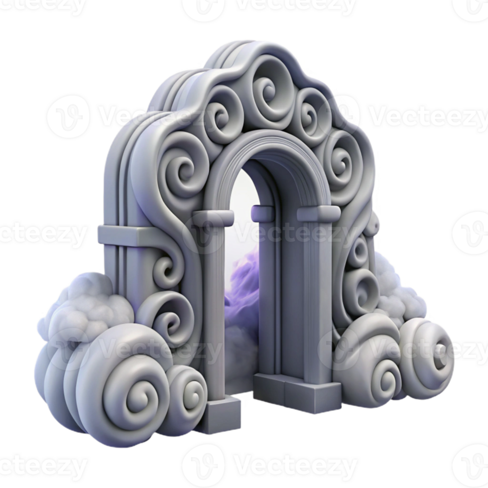 extraordinary modern Dimensional Gateway Swirling Mist Silver Isolated genuine png