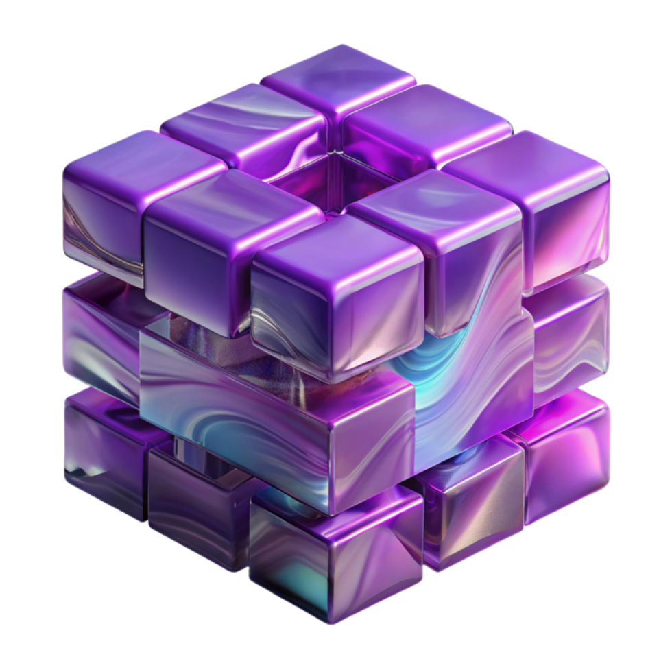 impressive creative Dimensional Shift Glitching Reality Purple Transparent Background high quality png
