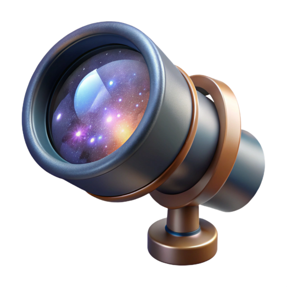 elegant classic Distant Galaxy Through Cracked Telescope Lens Transparent Background high quality png
