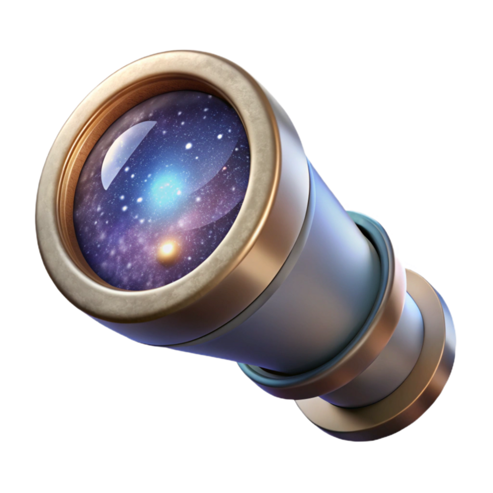 impressive abstract Distant Galaxy Through Cracked Telescope Lens Transparent Background premium png