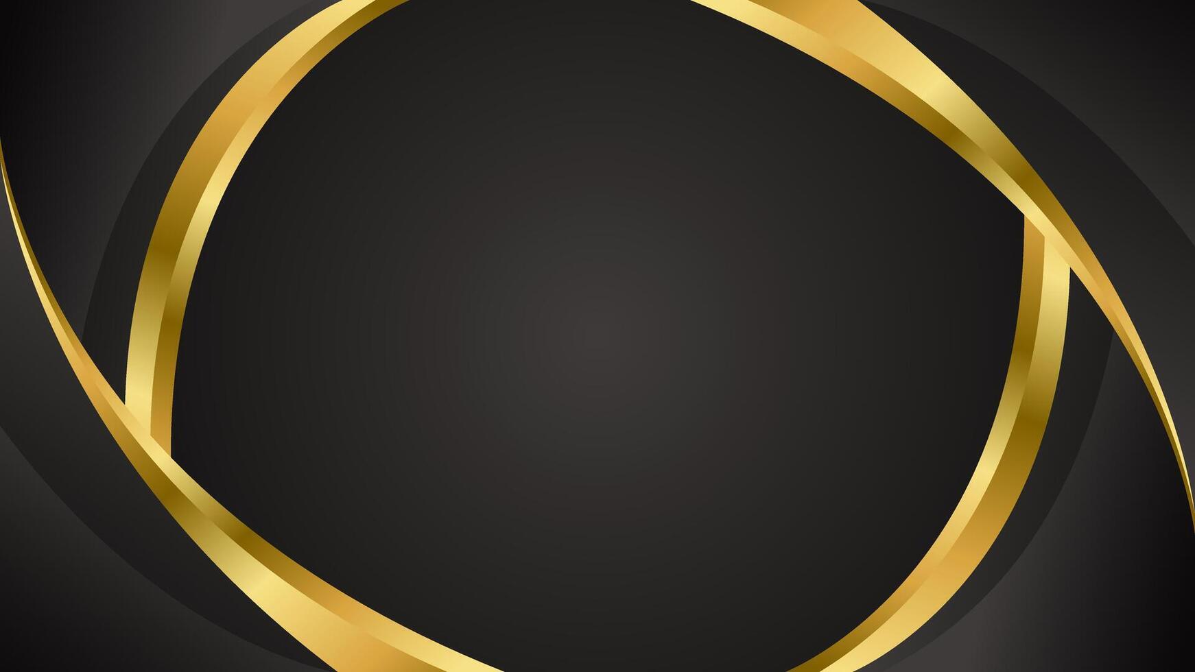 Minimalist Black and Gold Abstract Curve Background. Modern luxury design vector