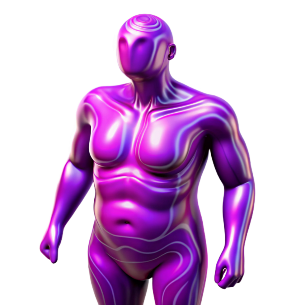 beautiful classic Distorted Body Isolated with Purple Distortion premium png