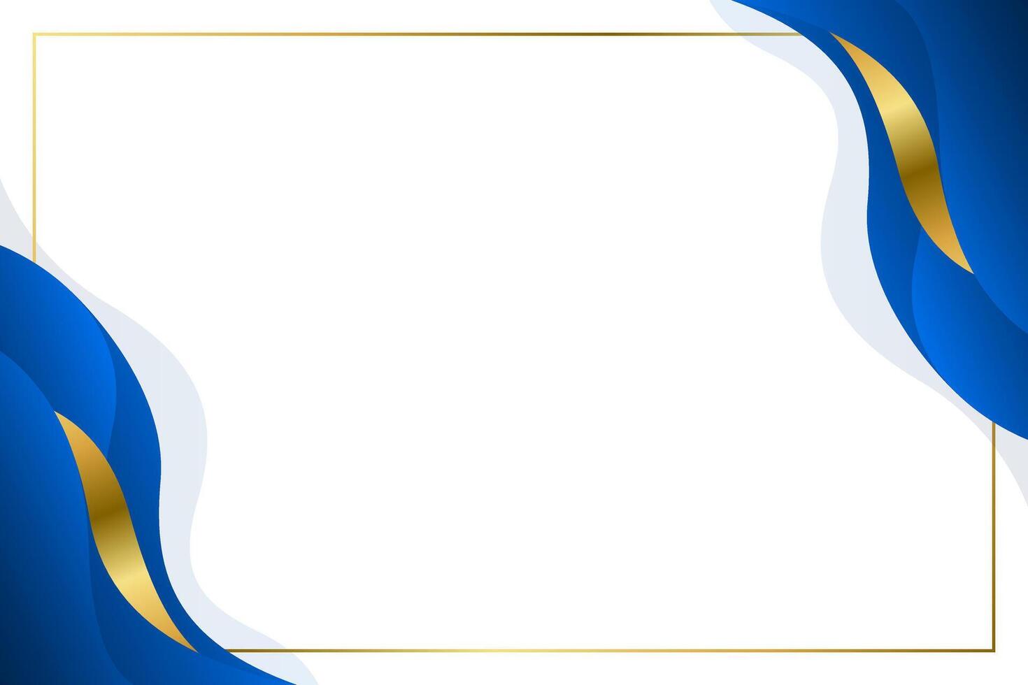 Abstract Blue and Gold border Background vector