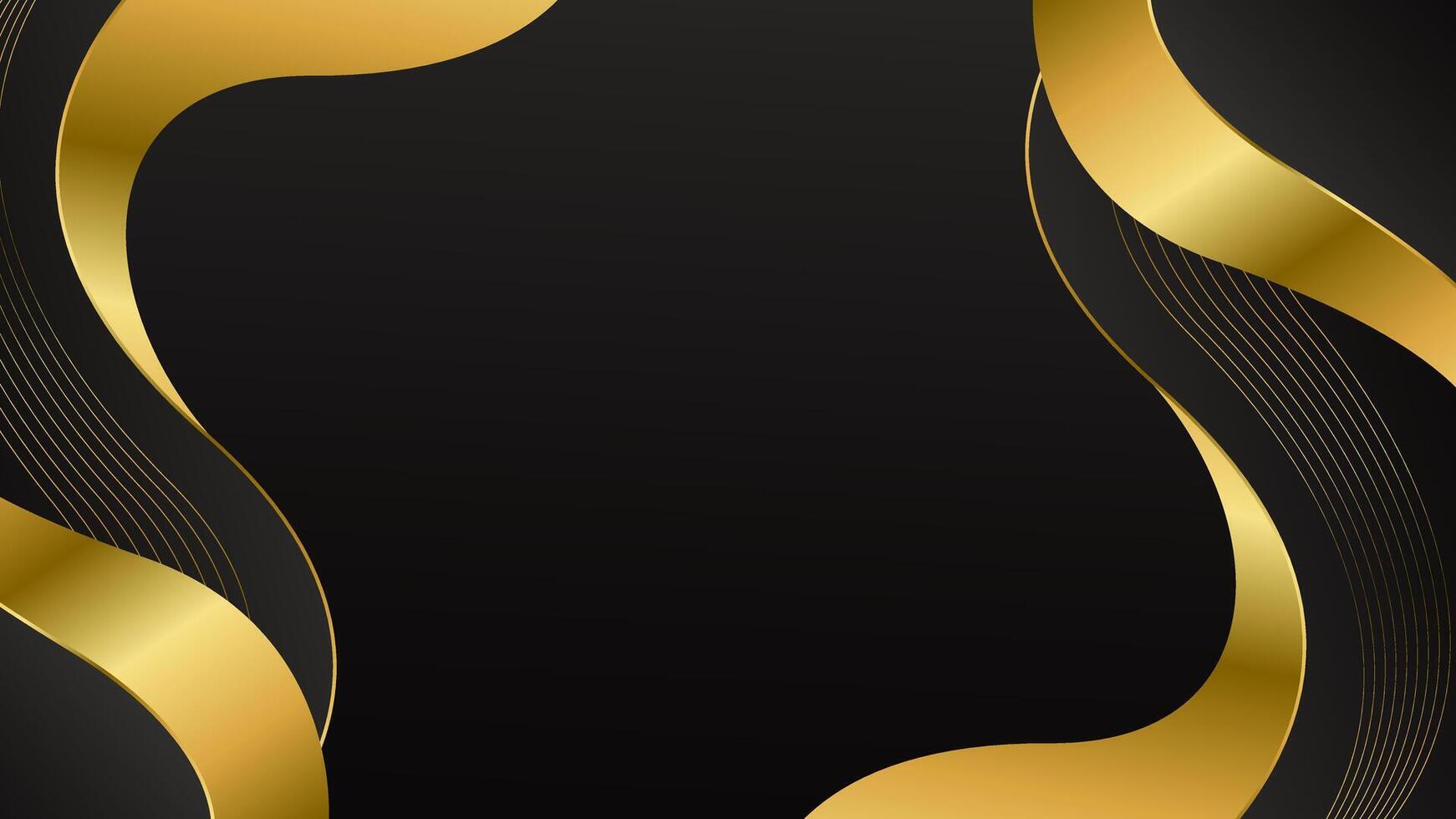 Elegant Black and Gold Abstract Wave Background. Modern luxury design vector