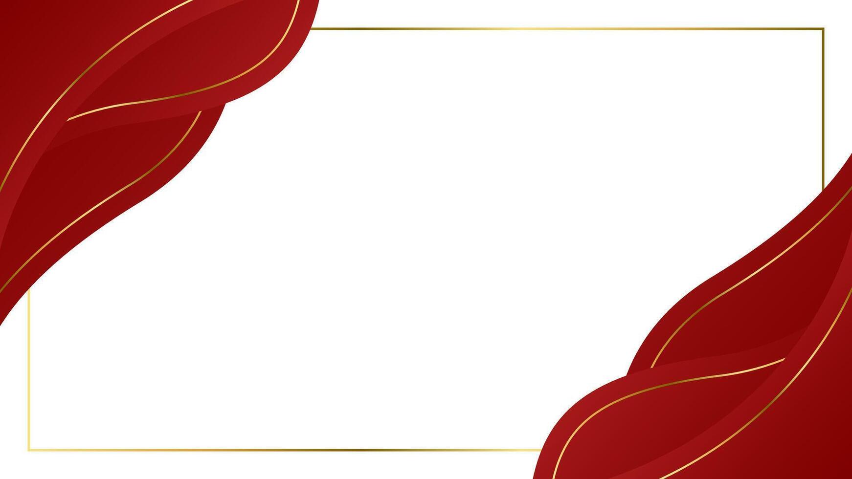 Elegant Red and Gold Abstract Wave Background. Modern border and frame design. Suitable for Invitations, certificates, awards, templates, banners, posters, cards, and more vector
