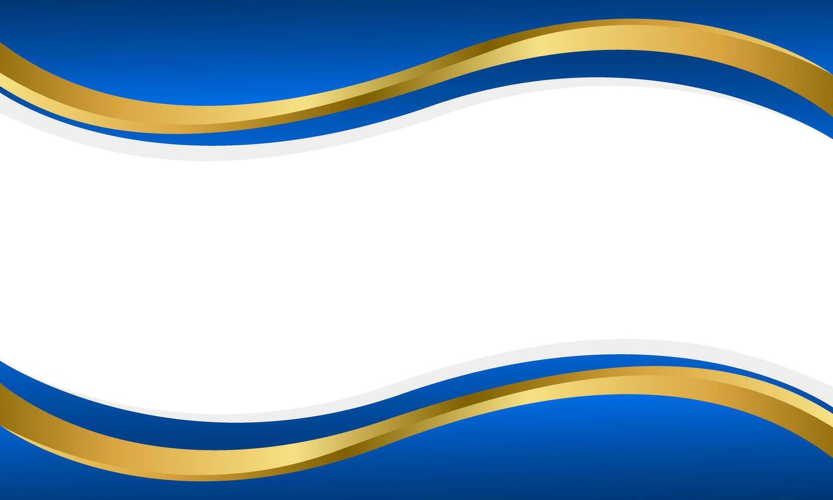Abstract blue and gold wave background. Modern wallpaper vector