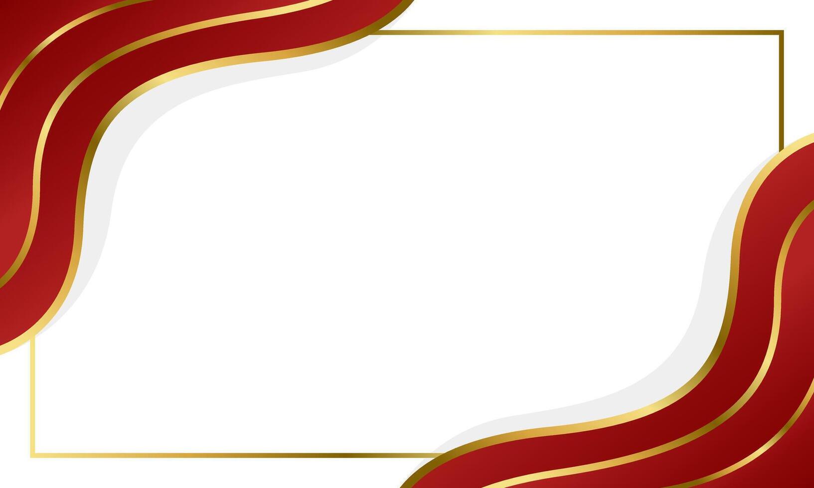 Elegant Red and Gold Abstract Wave Background. Modern border and frame design vector