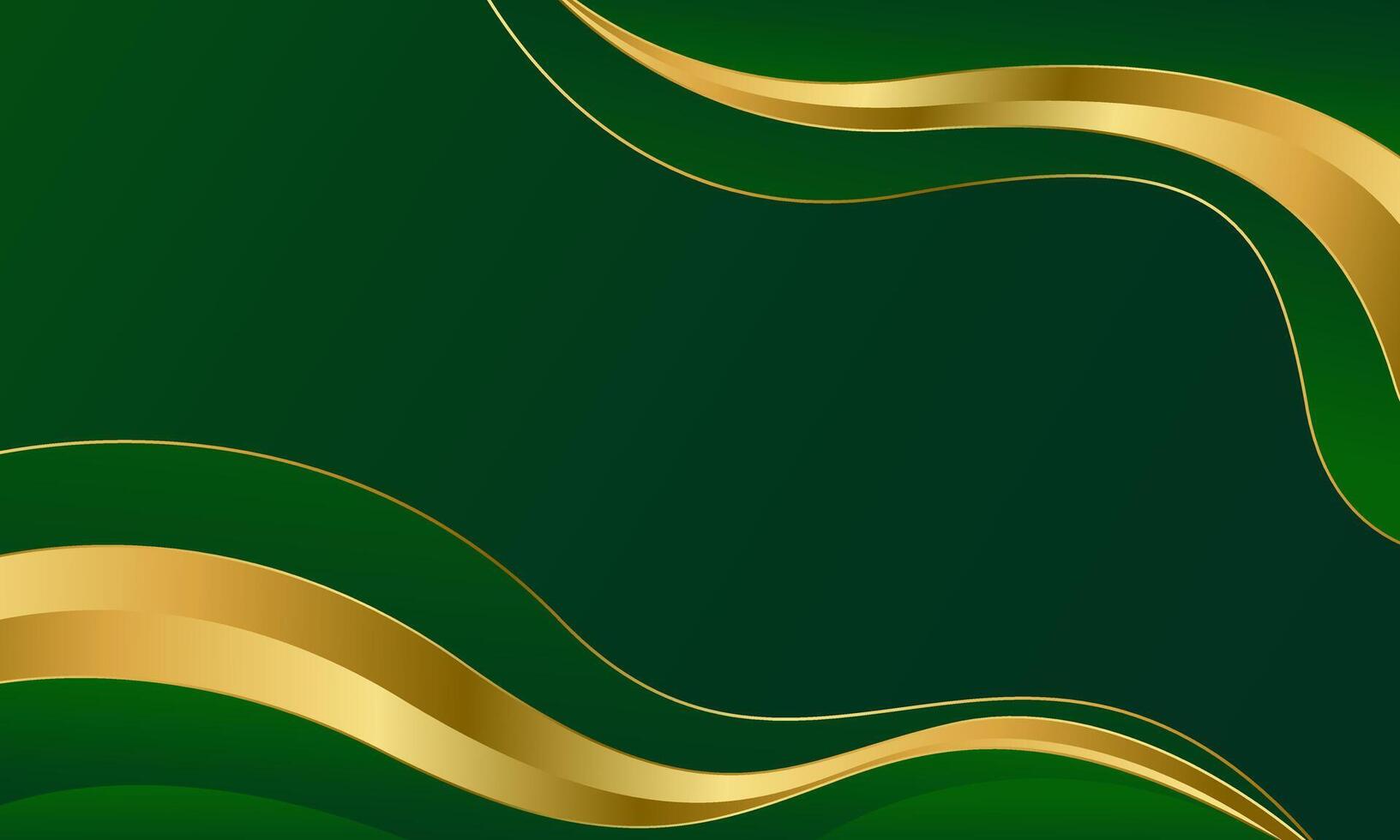 Elegant Green and Gold Abstract Wave Background. Modern luxury design. Suitable for Invitations, awards, templates, banners, covers, posters, presentations, web, and pages vector