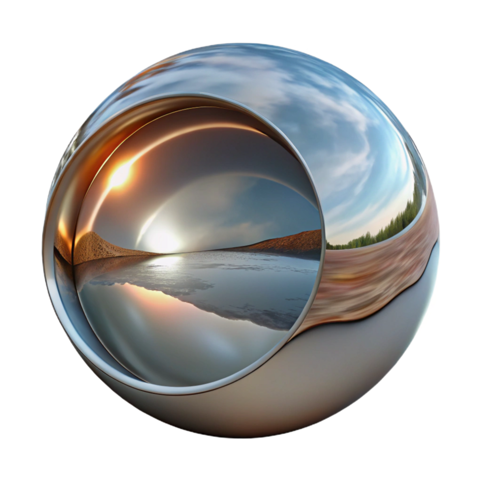 beautiful creative Distorted Reflection Mirrored Surface Cutout exclusive png