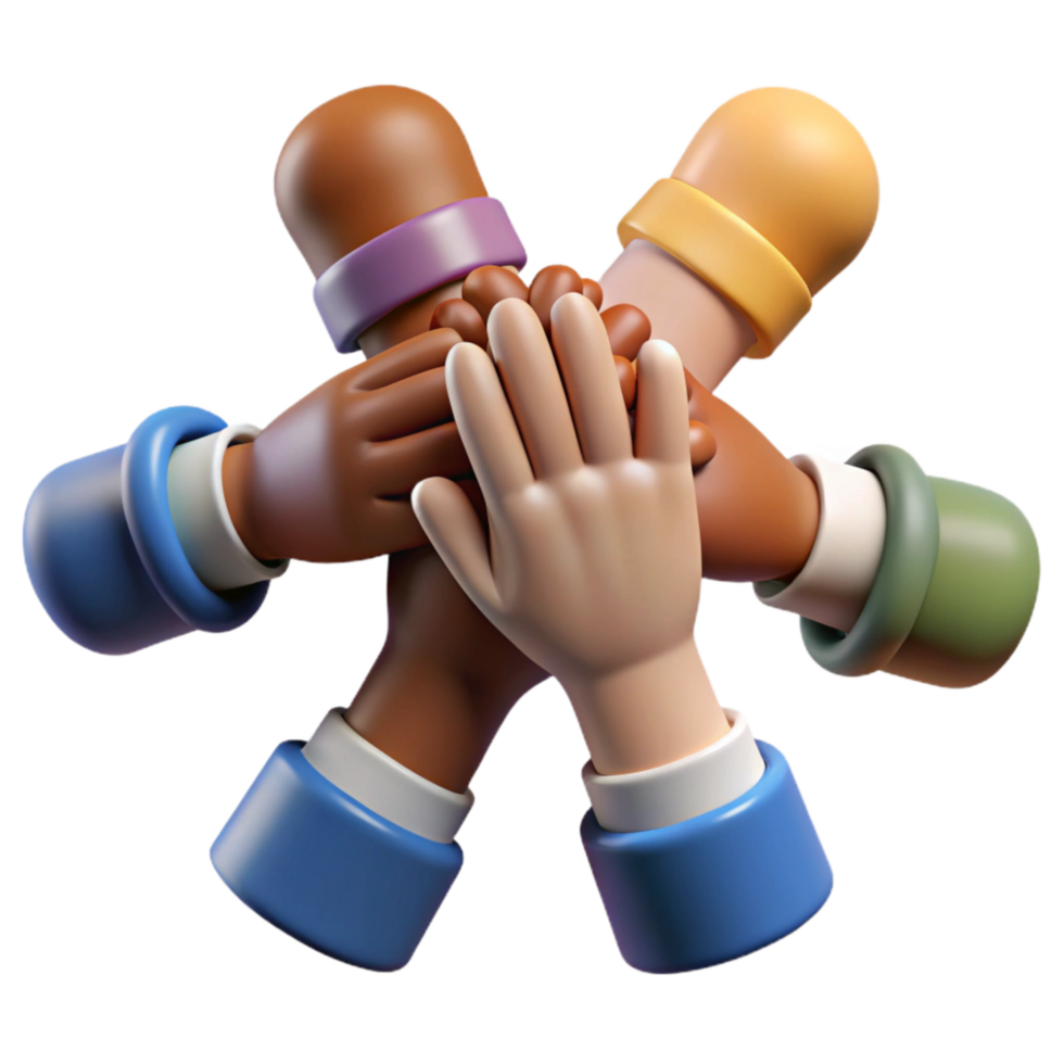 vibrant abstract Diverse Community Hands United Isolated with Soft Lighting genuine png