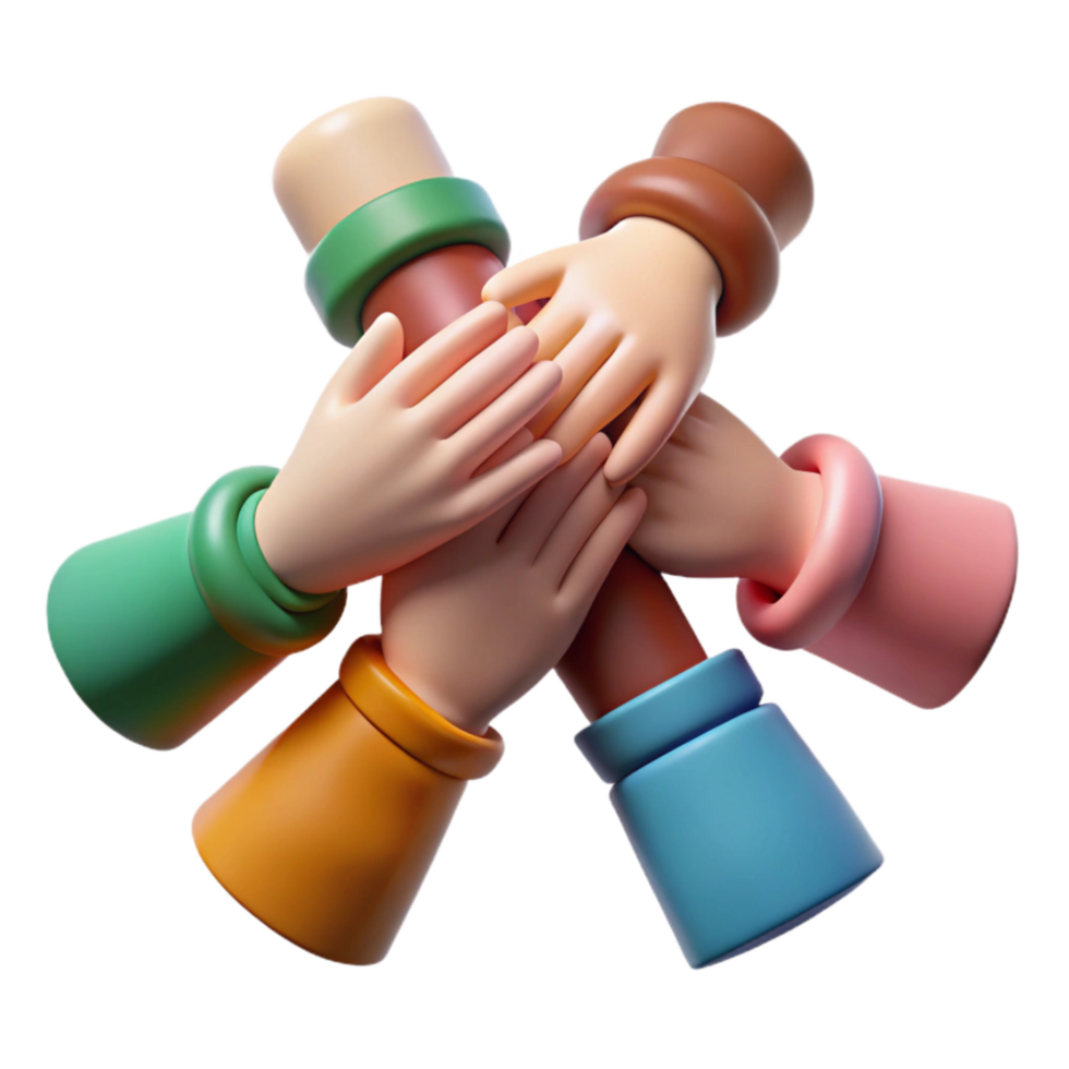 wonderful creative Diverse Community Hands United Isolated with Soft Lighting high quality png