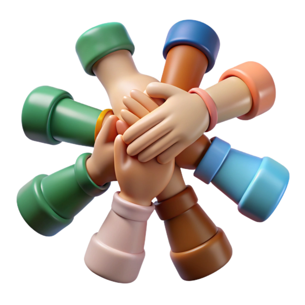 beautiful abstract Diverse Community Hands United Isolated with Soft Lighting professional png