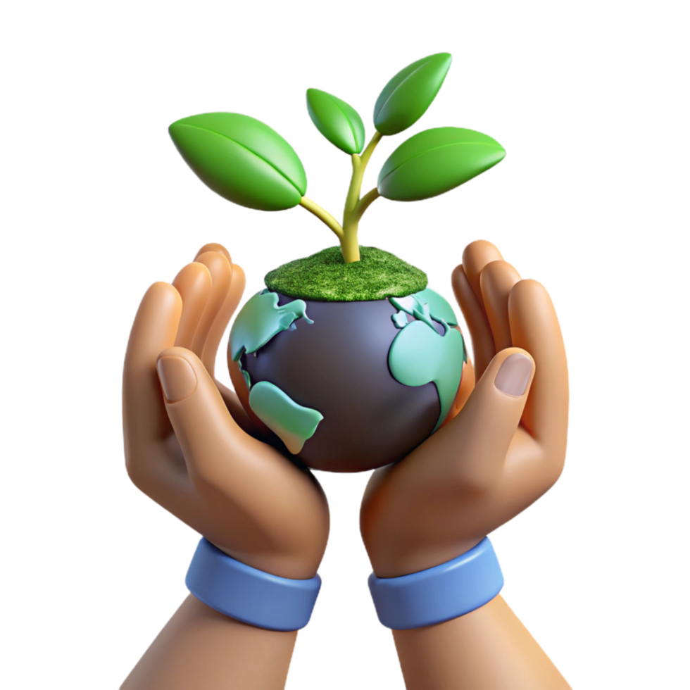 dramatic vintage Diverse Hands Holding Up Seedling Isolated authentic png