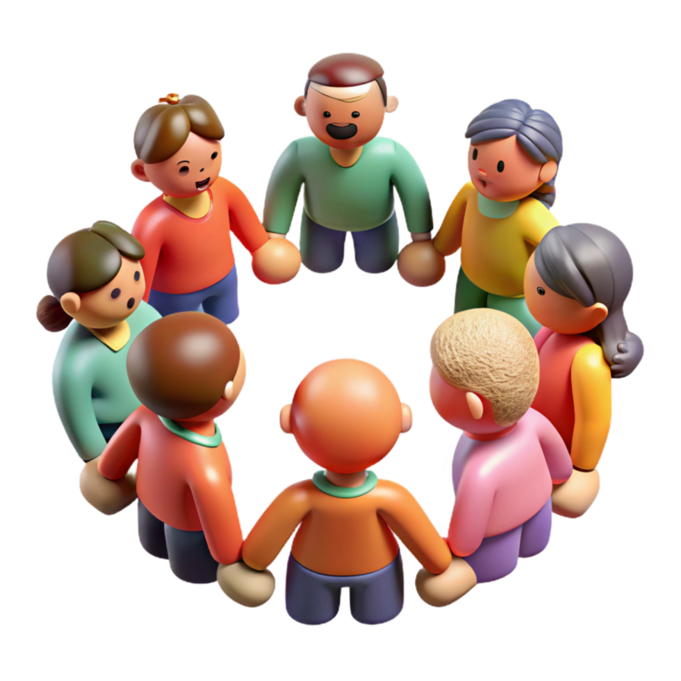 extraordinary creative Diverse People Gathering in Circle Isolated high resolution png