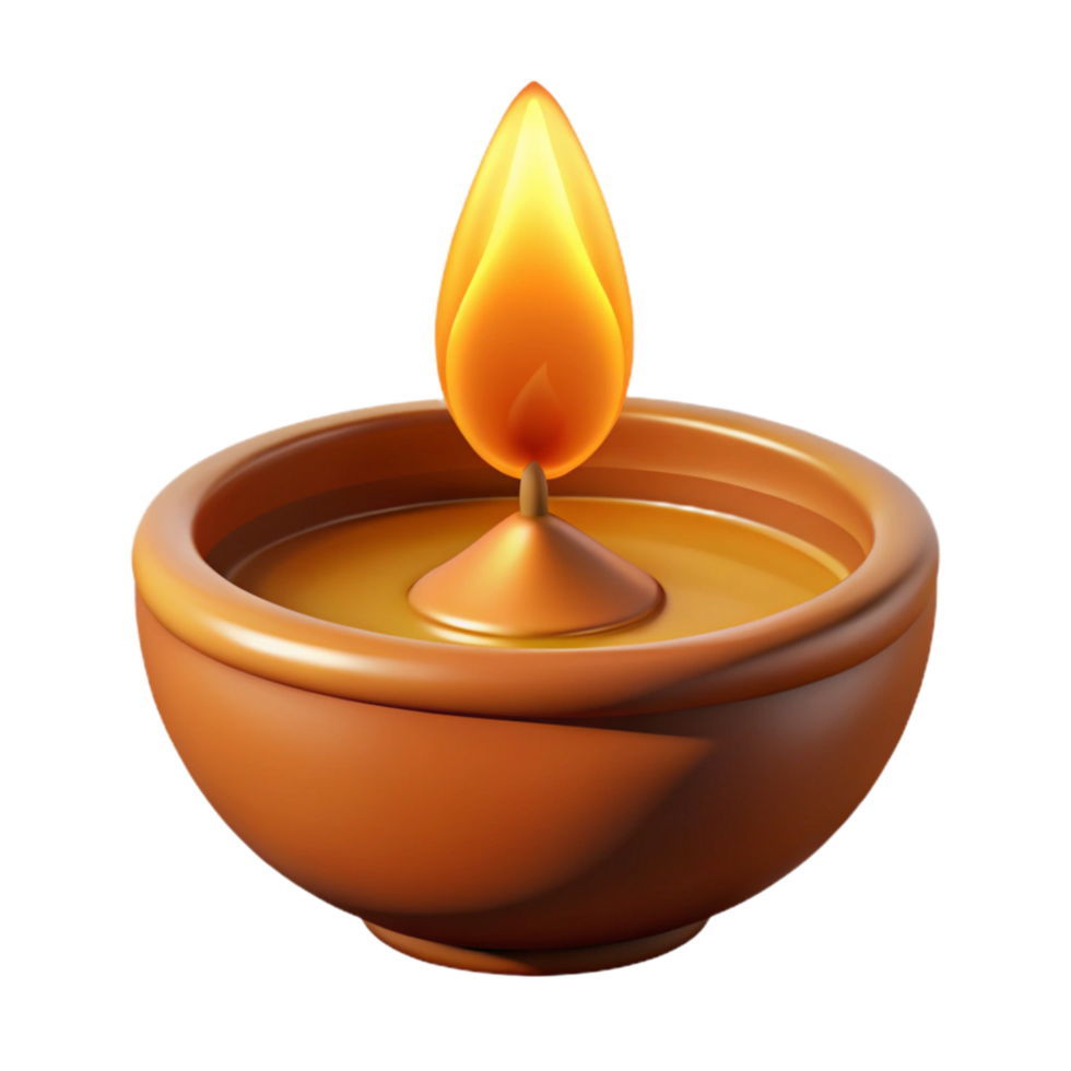 stunning classic Diwali Diya with Warm Glow Isolated Element 4K png