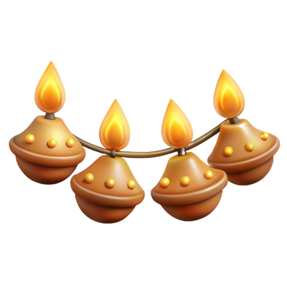 vibrant modern Diwali String Lights Illuminating the Night Transparent Background genuine png