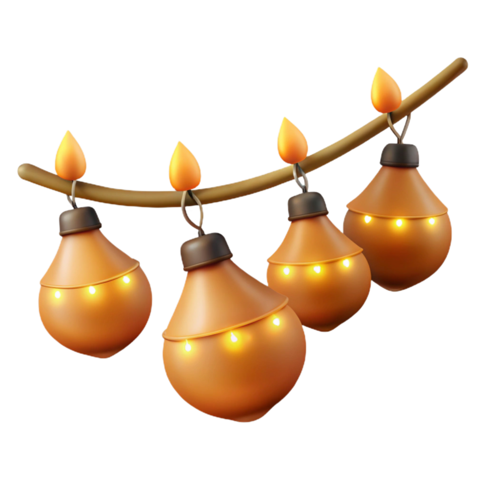 beautiful creative Diwali String Lights Illuminating the Night Transparent Background genuine png