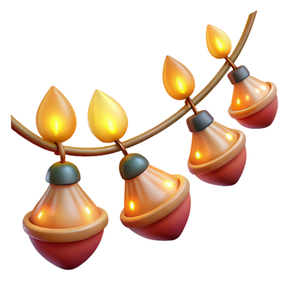 extraordinary minimalist Diwali String Lights Illuminating the Night Transparent Background exclusive png