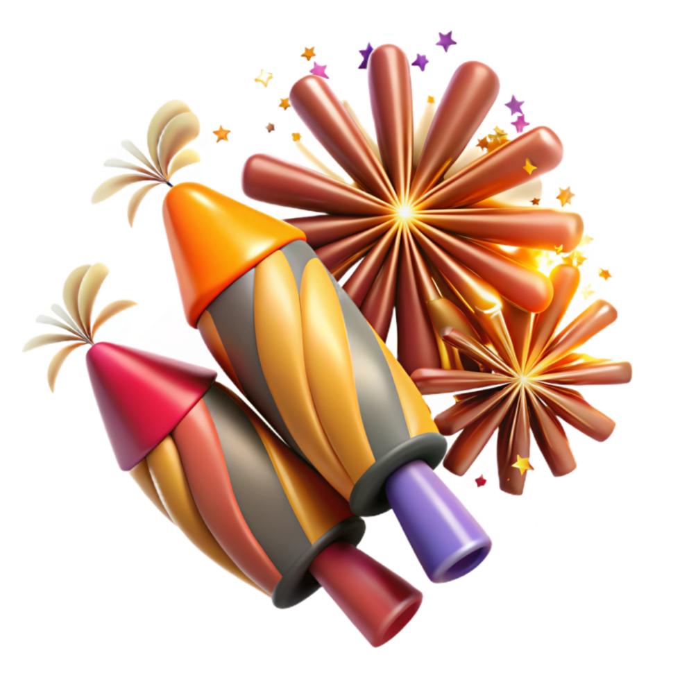 wonderful abstract Diwali Fireworks Bursting in Night Sky Cutout high quality png