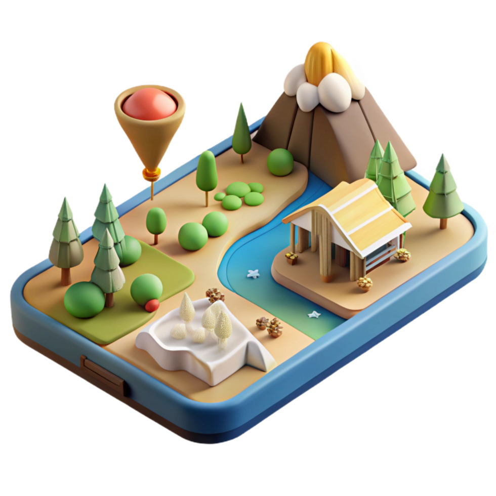 wonderful artistic D Model of a House Viewed Through Ar App Isolated professional png