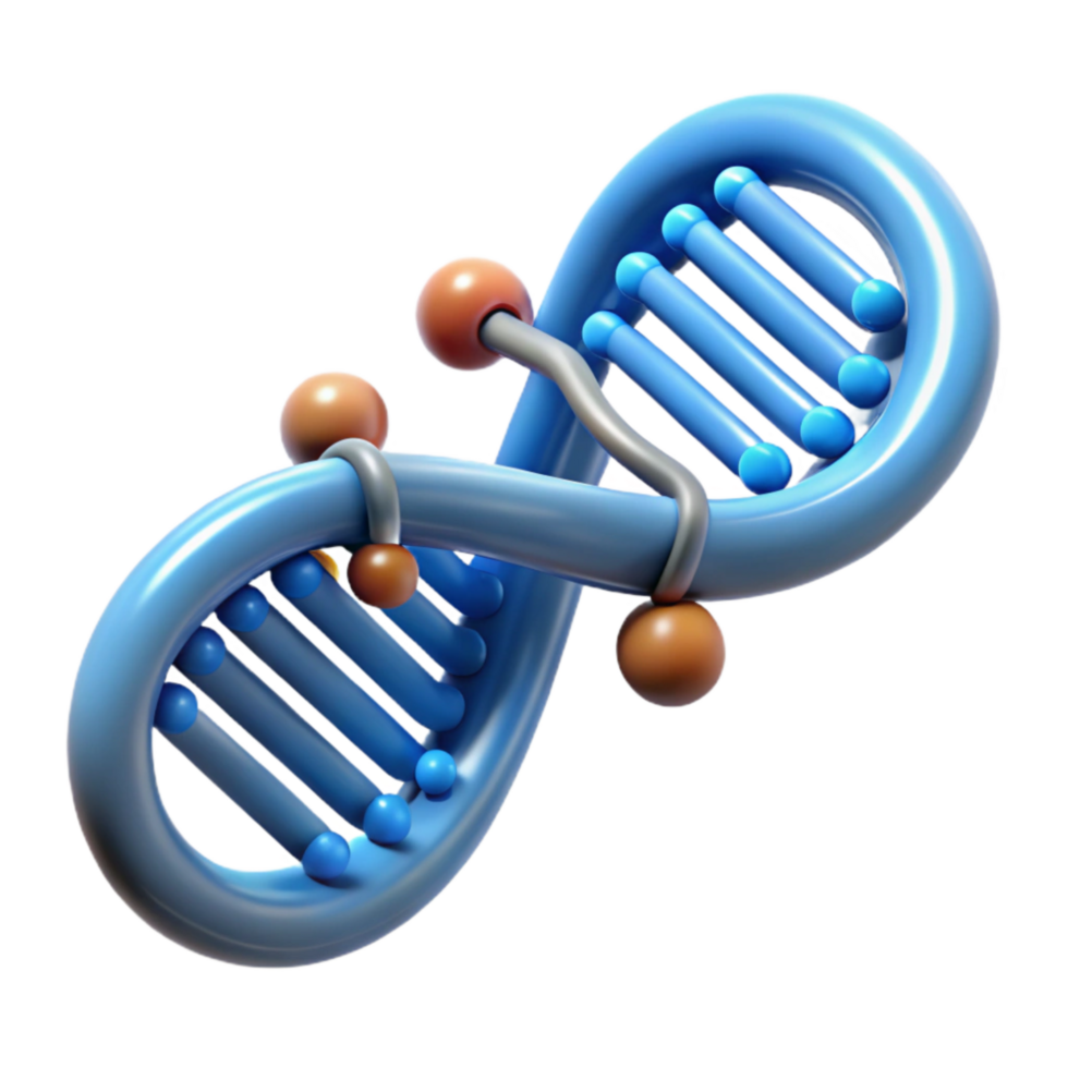 elegant rustic Dna Chain with Binary Data Stream Transparent Background premium png