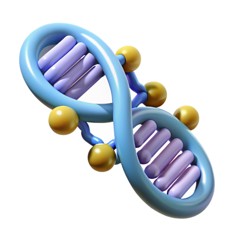 serene artistic Dna Chain with Data Flow Animation Isolated Element high quality png