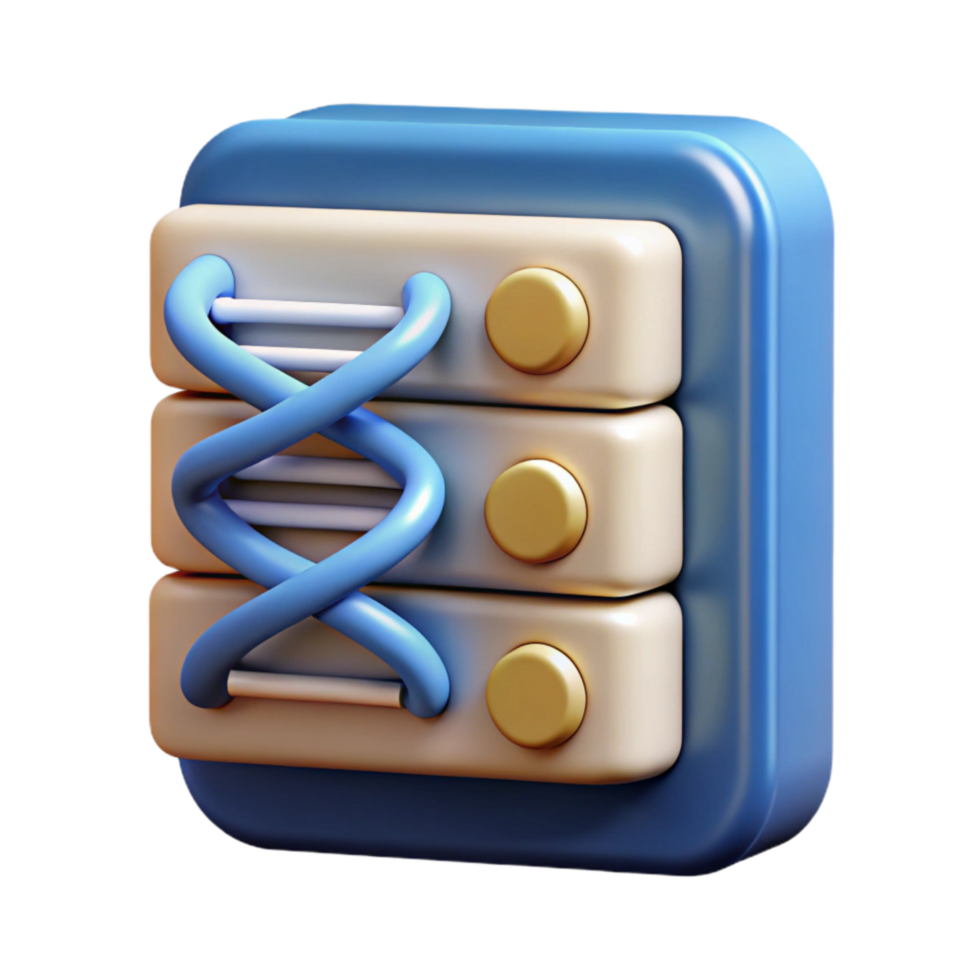 beautiful abstract Dna Data Storage Icon with Gradient Effect Transparent premium png