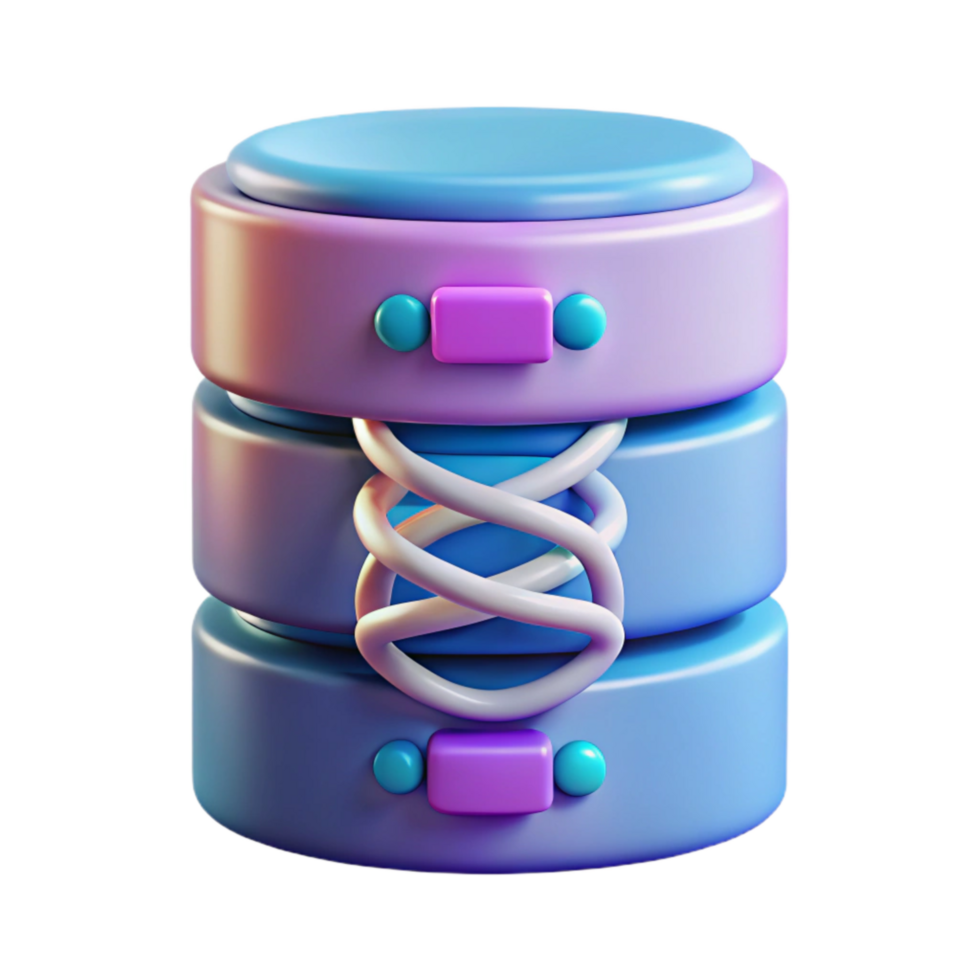 elegant contemporary Dna Data Storage Icon with Gradient Effect Transparent genuine png