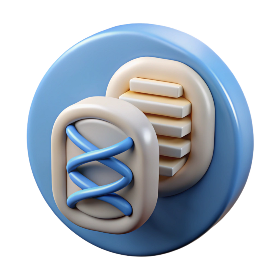 beautiful contemporary Dna Data Storage Icon with Gradient Effect Transparent high resolution png