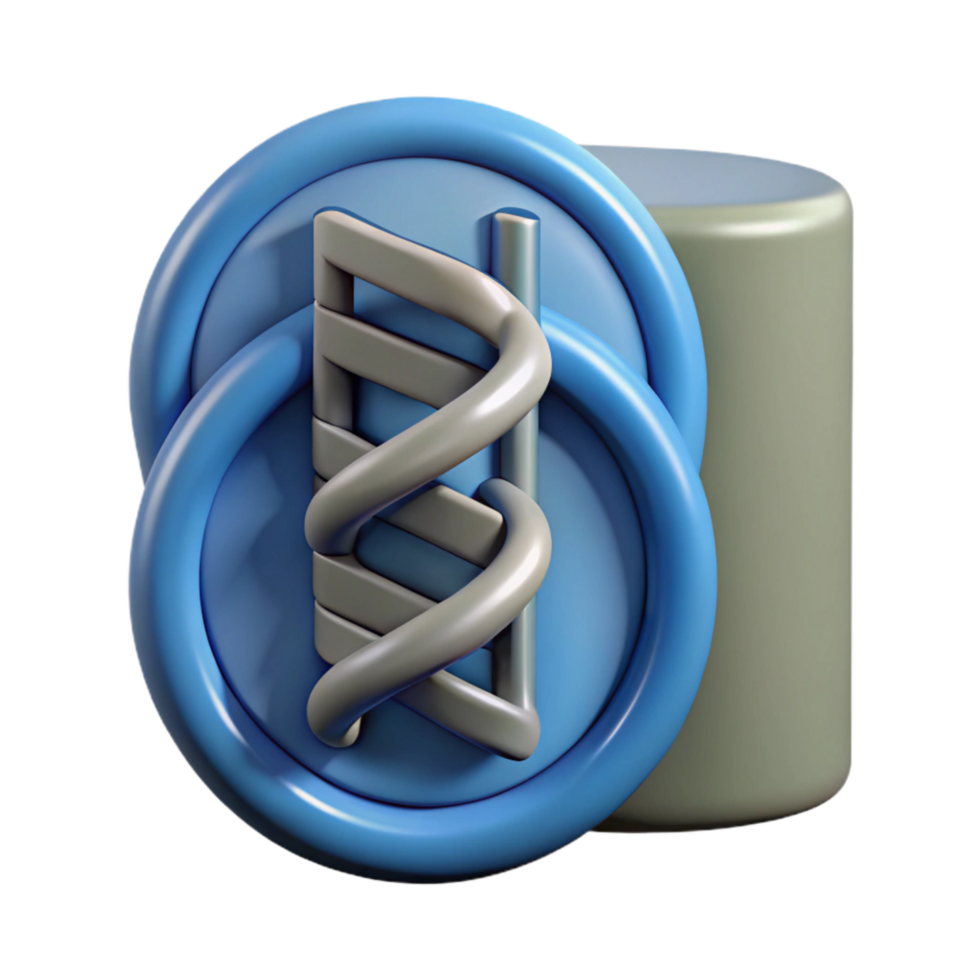 serene modern Dna Data Storage Symbol with Shadow Effect Transparent Background authentic png