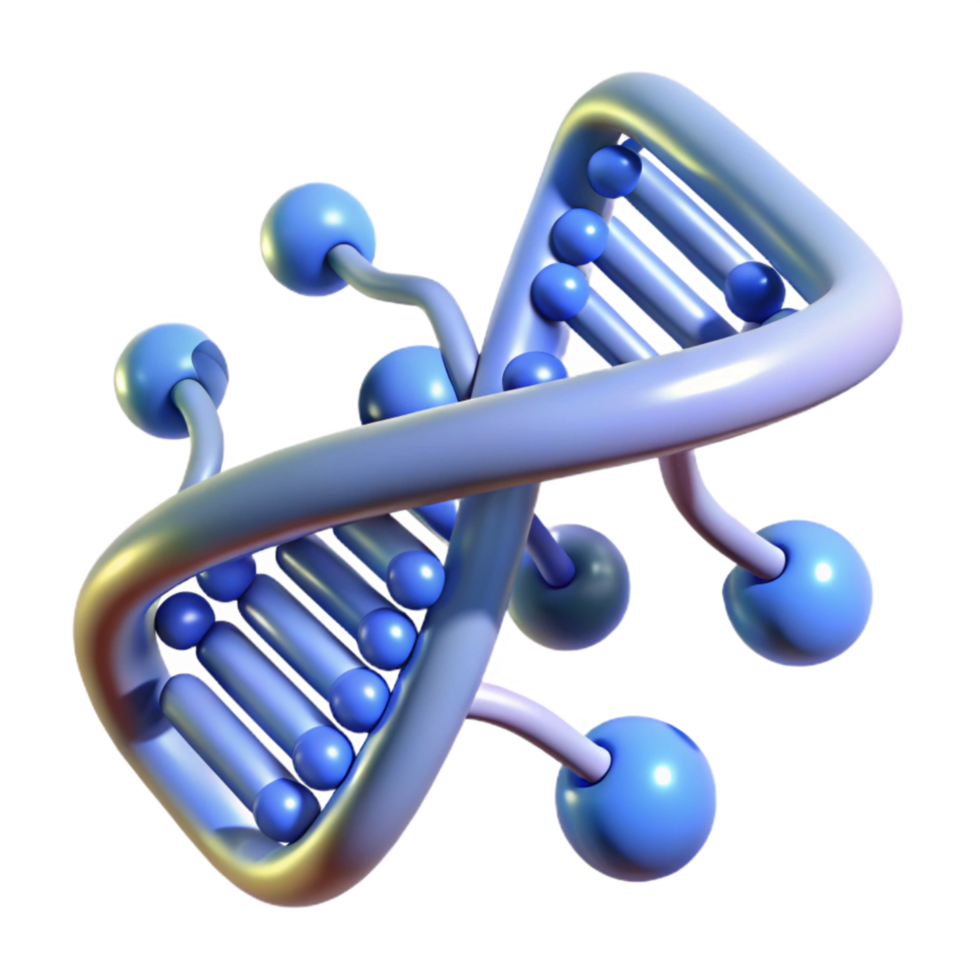 dramatic artistic Dna Double Helix with Data Flow Lines Transparent Background high resolution png