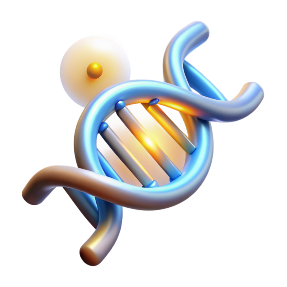 vibrant traditional Dna Double Helix with Data Flow Lines Transparent Background original png
